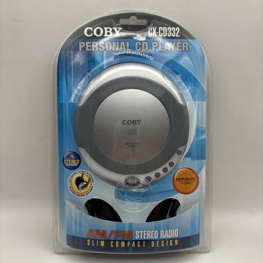 COBY CX-CD332 SLIM PERSONAL CD PLAYER 1 Bit Am/Fm Radio Slim Compact - New